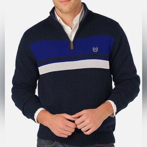 Chaps Men's Navy and Royal Blue Zip-Up Sweater Size XL NWT MSRP $69.50